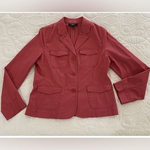 Talbots 10P Coral Pink Stretch Cotton Unlined Blazer